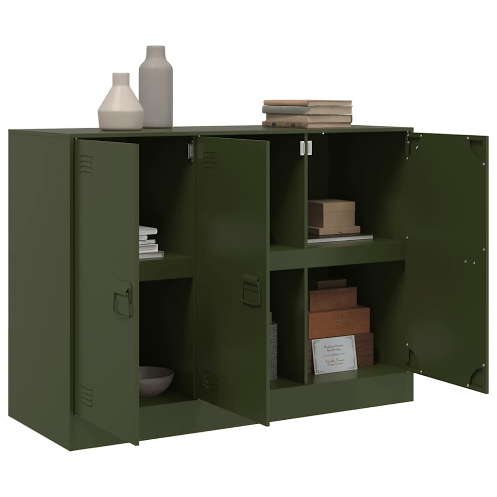 vidaXL Sideboard Olivgrün 99x39x73 cm Stahl