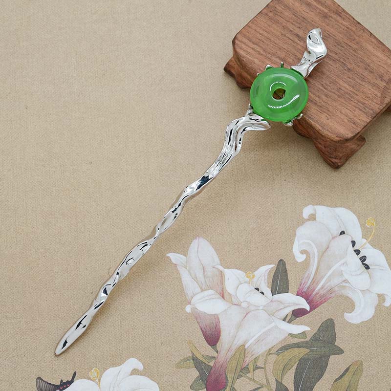 Metalowe zapinki bezpieczeństwa w stylu chińskim patyczki do włosów dla kobiet vintage kolor srebrny Hanfu patyczki do włosów ozdoby do włosów