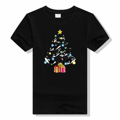 Orca Christmas Tree Classic T-Shirt Dolphins Printed Graphic Tee Tops Xmas Costume Gifts Cute Shark Lover Aesthetic Clothes
