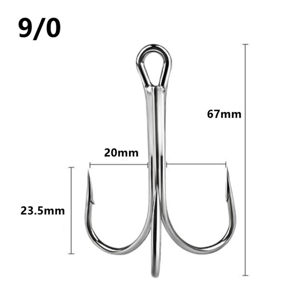10pcs 4X Strengthen Fishing Brabed Hooks for Big Sea Fish Game Treble Hooks Artificial Bait Fishhooks Size 6/0# 7/0# 8/0# 10/0# 260319