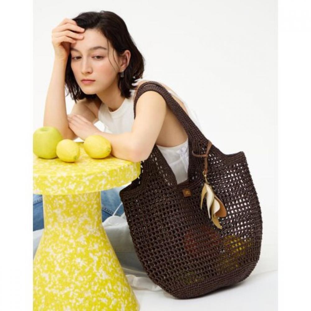 Daks Brown Raffia Twisted Mesh ShouLder Bag L Dcba6e590w3