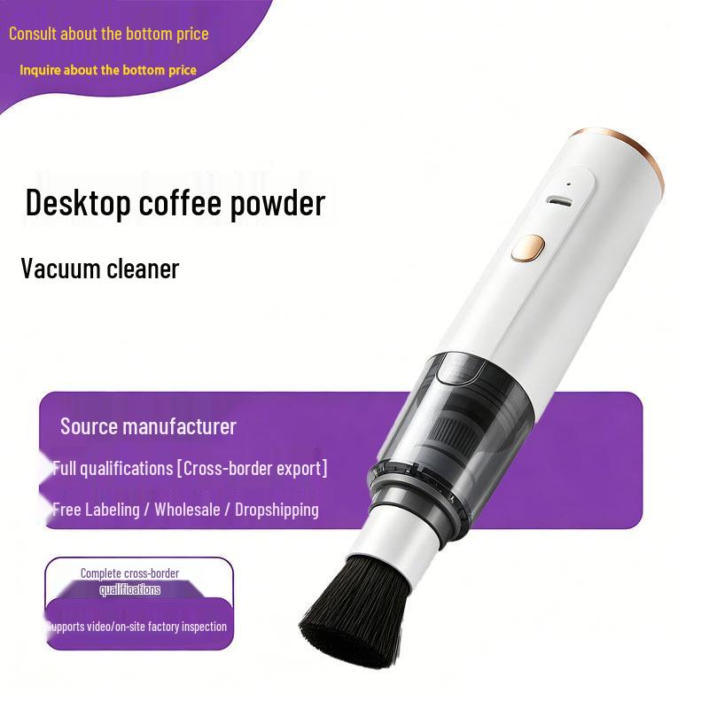 Rechargeable Ultra-Quiet Desktop Vacuum Cleaner for Coffee, Crumbs, and More.