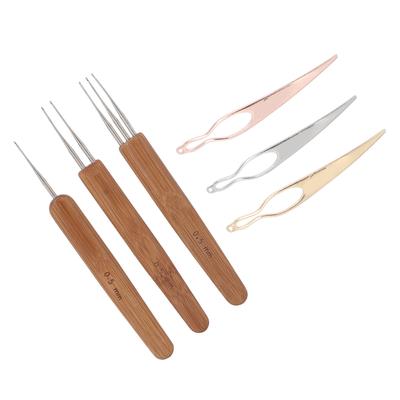 Dreadlock Crochet Hook Set Professional Portable Hair Weaving Braiding Dreadlocks Crochet Needle(0.5mm Crochet Hook L Dreadlocks Needle )