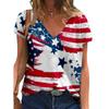 New American Independence Day Women's 3D Printed V-neck T-shirt