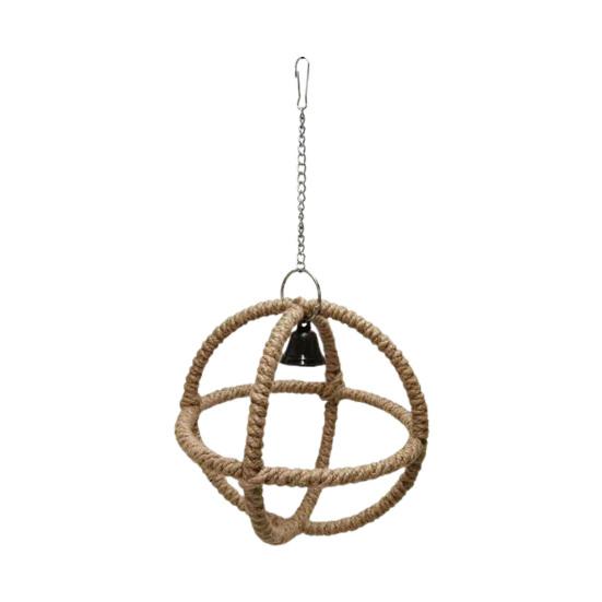 

с хрустящей цепочкой-колокольчиком с крючком-цепочкой, пеньковая веревка ручной работы, корелла Conure, попугай, птицы, висящие M