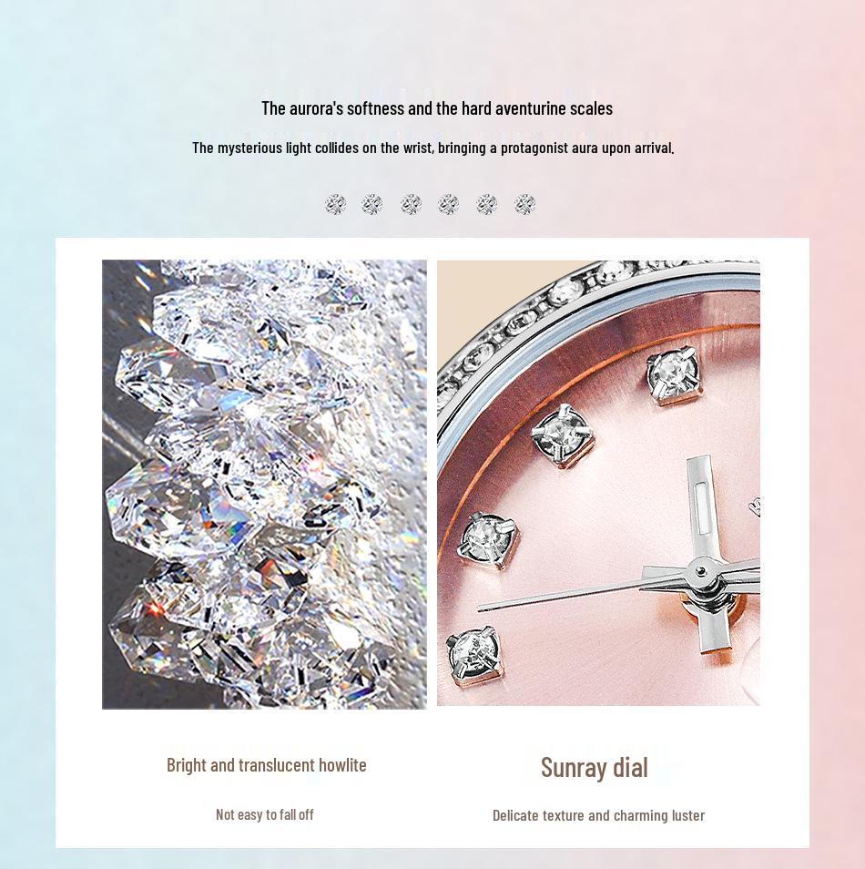 Elegant Women's Waterproof Zircon Quartz Watch - Luxury Style for Students