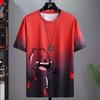 Gradient Summer Men's Loose Fit T-Shirt , Trendy Casual Short Sleeve