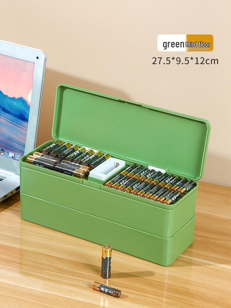 Battery Organizer and Data Cable Transparent Storage Box - Large Capacity, Multi-Layer, Dustproof, Size 5-7 for Electrical Appliances
