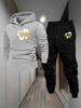 Men's Stylish Hooded Sweatshirt and Sweatpants Set - Simple, Trendy, and Perfect for Everyday Wear