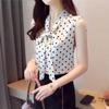 Damen Sommer Blusen Mode Neue Casual Frau Tops Frauen 2022 Dot Gedruckt Hemd Bluse Chemise Femme Blusas Ärmelloses Top