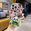 Phone Case: 2D flat design, fits iPhone 18, 17, 16, 15, 14, 13 Pro cases, cute soft panda hugging bamboo, perfect holiday gift for Christmas and Hallo