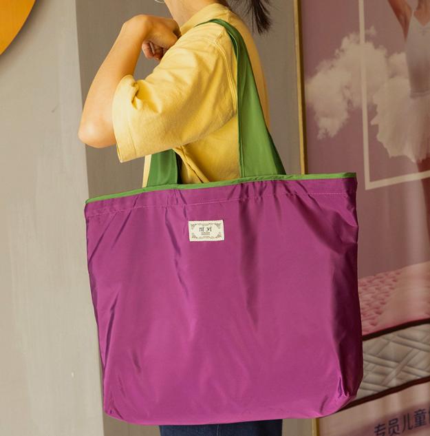 Eco-Friendly Large Waterproof Foldable Drawstring Shopping Shoulder Bag