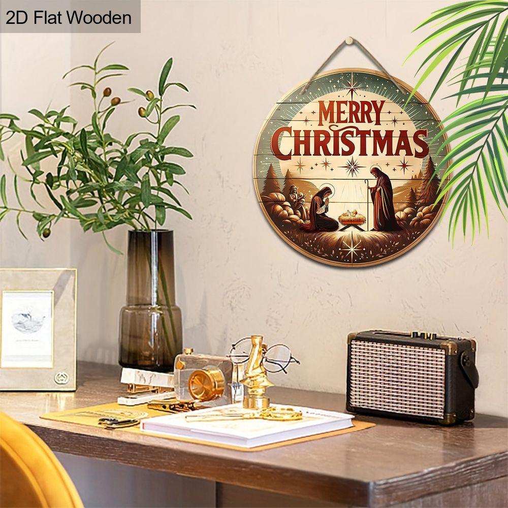 Holy Night Nativity Scene Pendant, Decoration of Home Walls or Doors, 2d Flat Wooden, Christmas Decoration, Gifts for Friends and Family
