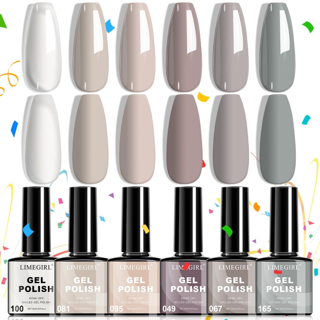 Limegirl 6 Color Macaron Nail Gel Polish Set - Spring Summer Pastel Colors, Ice Cream Shades, Long Lasting & Quick Dry