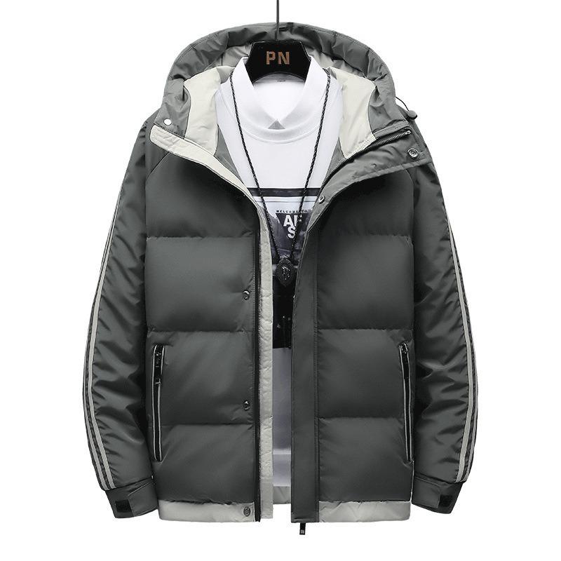 Padded-on men's winter new coat youth thickened padded jacket feather Rong padded clothes men's hooded warm