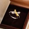 Light Luxury High End Sense Index Finger Ring French Bow Ring Gold Plated Retro High End
