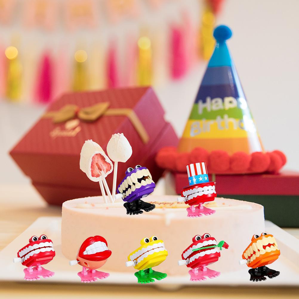 7Pcs Chattering Teeth Wind Up Toy Walking Teeth Novelty Gags Joke Toys Halloween Christmas Party Desktop Decoration Gifts