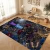 Floral Garden Theme Soft Crystal Velvet Rug Custom Name & Text Print Non Slip Floor Rug for Bedroom Living Room