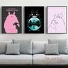 Plátnom tlačené nástenné maľby s motívom anime Totoro, plagáty a umelecké tlače na dekoráciu obývacej izby