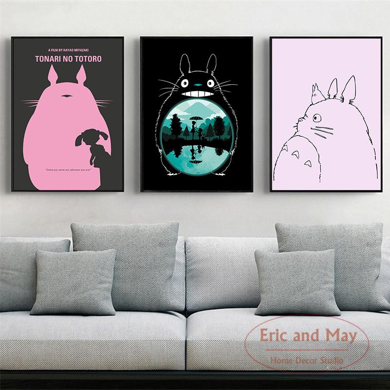 Totoro anime canvas printed wall paintings home decor posters and art prints for decorating the living room