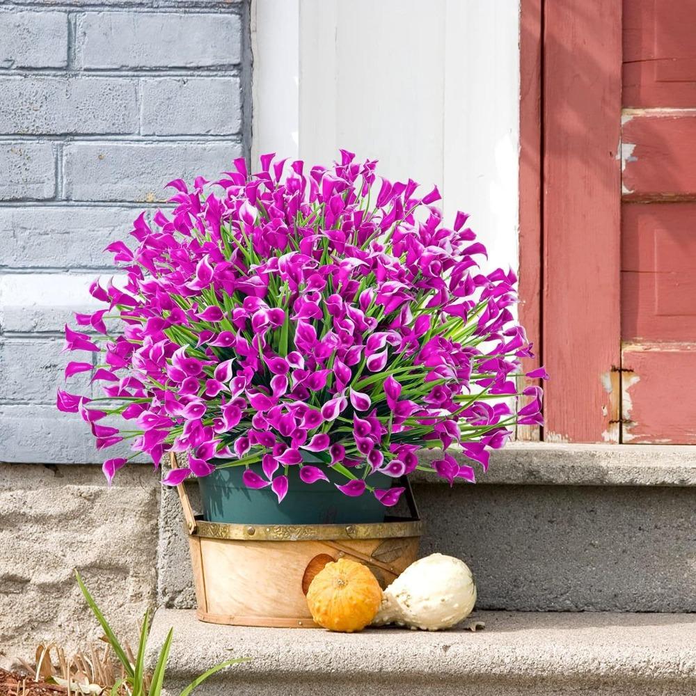 1/2/5Pcss Plastic Calla Lily Artificial Flowers UV Protection Fake Plant Indoor Decor