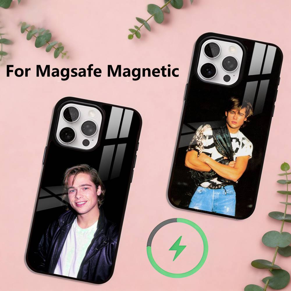 Brad Pitt Phone Case For iPhone17,16,15,14,13,12,11 Plus,Pro Magnetic For Magsafe Wireless Charging