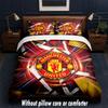 Manchester United Design Bett Bettwäsche Set 1 Bettbezug + 2 Kissenbezüge Weich Atmungsaktiv Haushalt Bettwäsche
