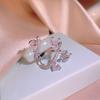 Creative Small Fresh Slightly Inlaid Plant Flower Ring Engagement Ring Woman