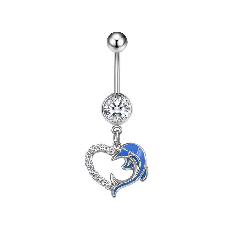 Heart-Shaped Animal Style Navel Ring - Trendy European & American Fashion Jewelry