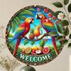 Tin Sign Parrot Beach Retro Metal Poster Wall Art Home Decor