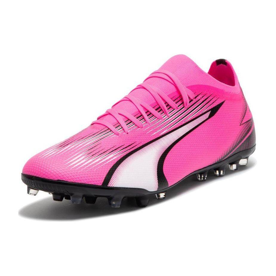 Puma Ultra Match Mg Comfortable Versatile Football Shoes Men Football Shoes Pink Black White 107756-01