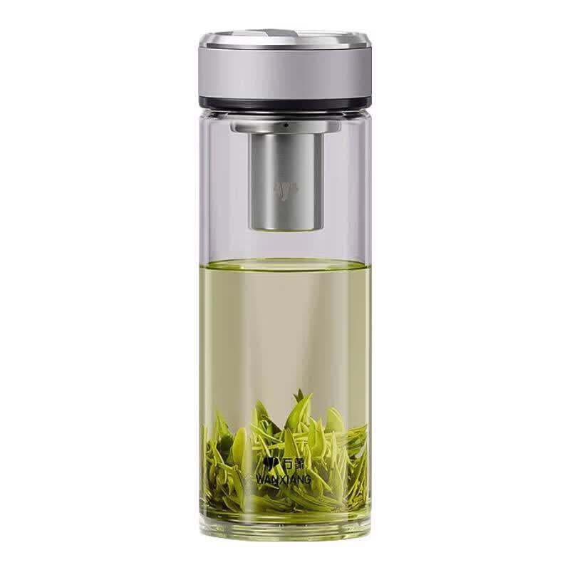 WANXIANG Single-Layer Glass Tea Infuser Cup with Handle and Lid