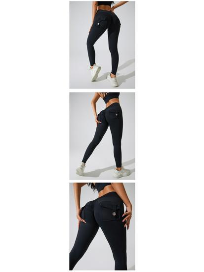 2024 Women's Peach Hip Yoga Pants with Pockets – Fitness Workwear Tights for Hip-lifting