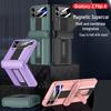 Samsung ZFlip4 Magnetic Full Coverage Protective Case with Mecha Shell and Integrated Film