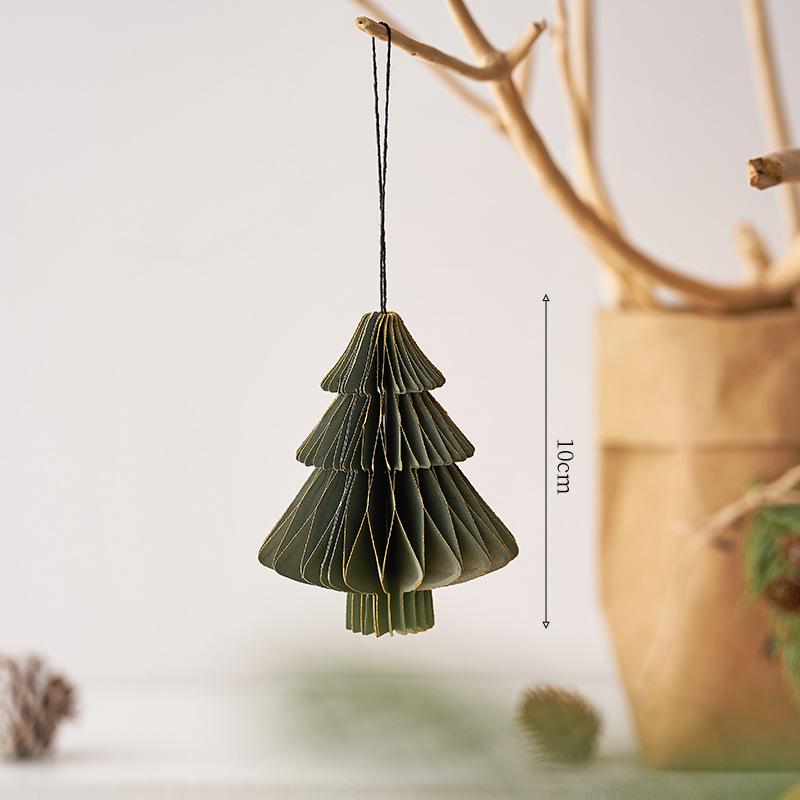 Irregular Shape Paper Honeycomb Christmas Tree Ornaments - Small Pendant & Honeycomb Ball Decor.