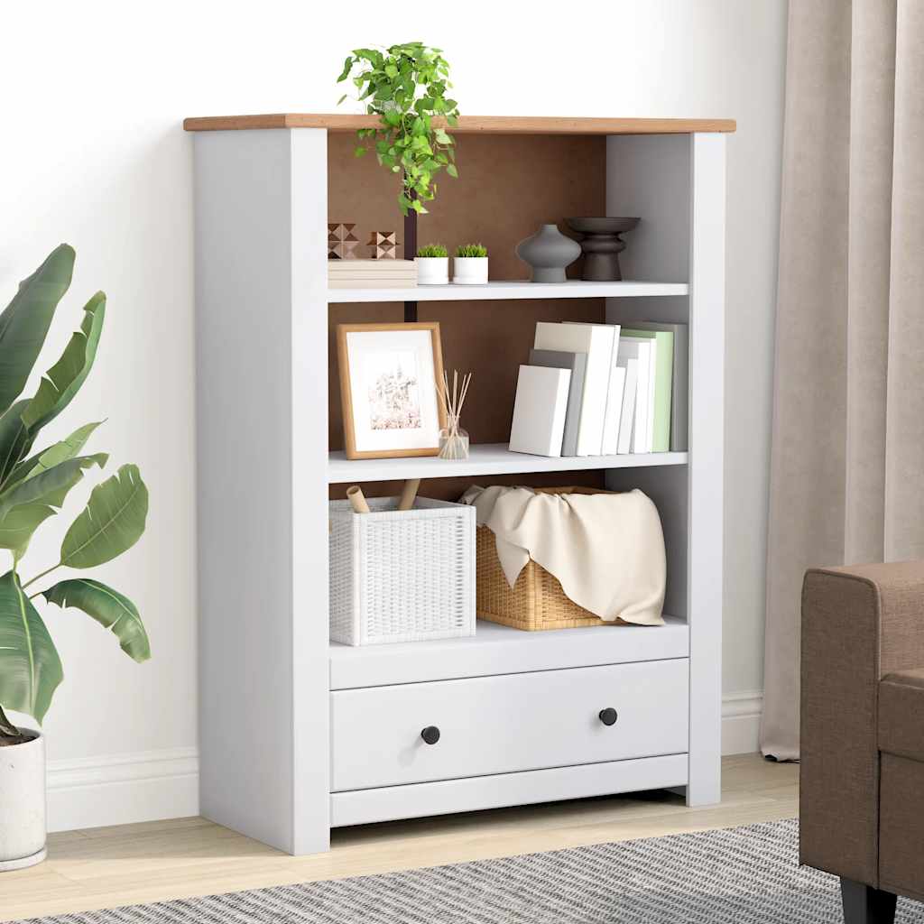 Bookshelf White 80 x 35 x 110 cm Solid Pine Wood (Panama Pine)