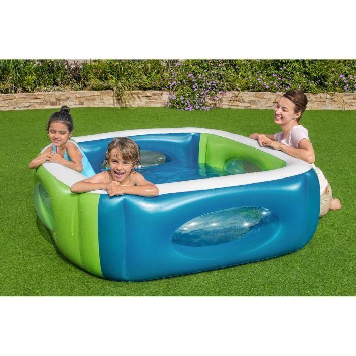 Piscine Gonflable - Bestway - Window - 168x168x56 cm - Carré - Matériaux durables