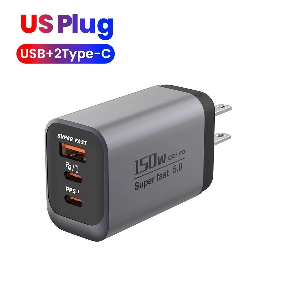 USB A+C Phone Charger Adapter Multi Ports Quick Charge Adapter for Huawei/Xiaomi/Samsung
