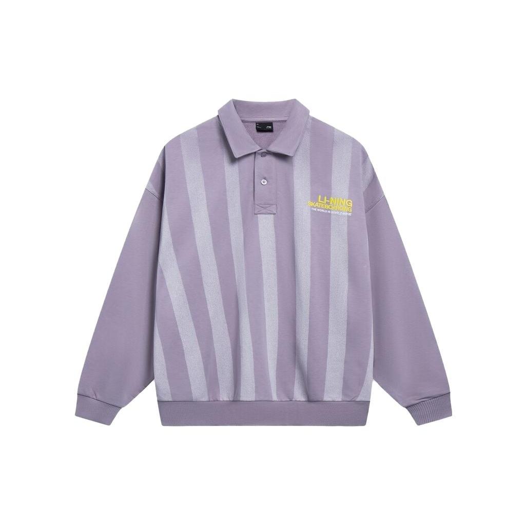 Li-Ning Athletics Training Stripes Sweatshirts  Purple White  Unisex AWDT159-2 L