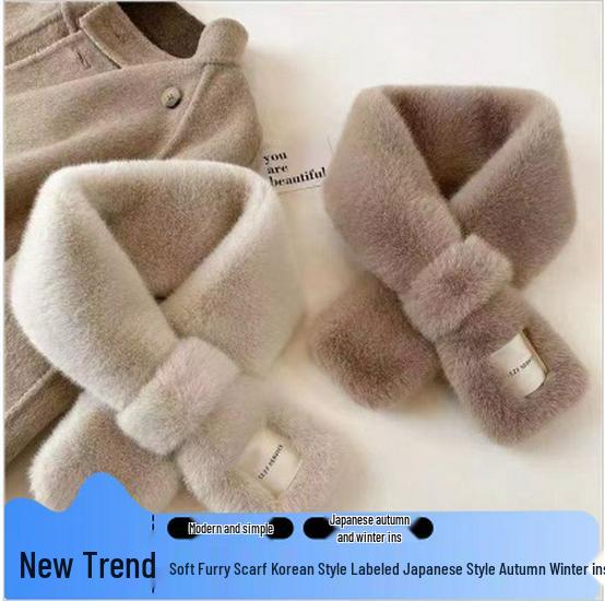 New Arrival: Soft Plush Scarf - Korean & Japanese Style, Autumn/Winter Neck Warmer for Girls