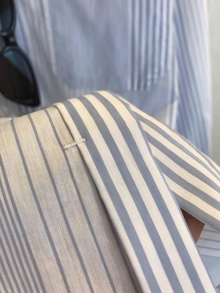 High-End Minimalist Striped Long-Sleeve Turn-Down Collar Shirt for Women