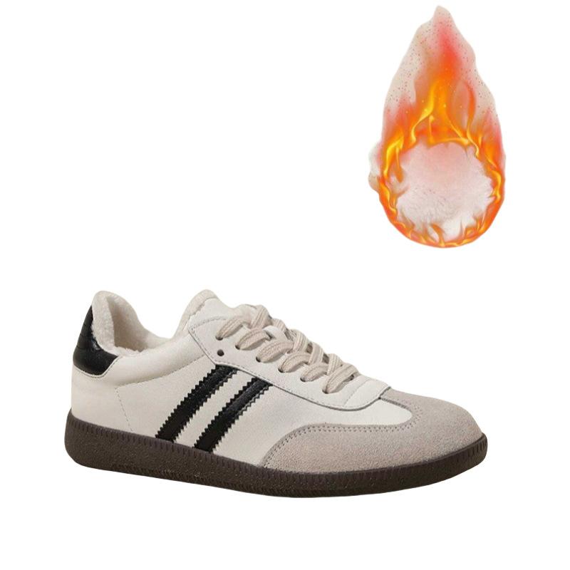 Leather women's 2 new retro versatile color matching thick-soled lace-up casual sports board shoes little white shoes