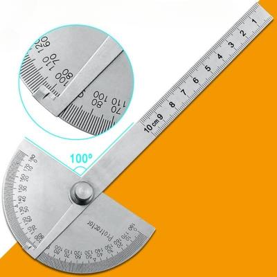180 Degree Adjustable Protractor Stainless Steel Angle Gauge Round Head Caliper Measuring Ruler