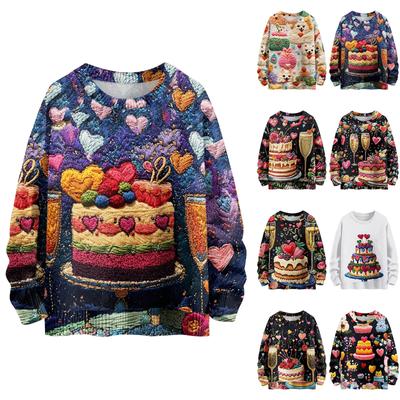 Kinder Jungen Und Mädchen Mode Rundhals Lässig Langarm Niedlich Bedruckter Strickpullover Top