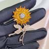 Popular Cartoon Enamel Sunflower Brooch Fashion Versatile Plant Accessories Clothes Bag Jewelry Gift
