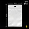 100Pcs White Clear Flat Pouch Cosmetic Packaging Jewelry Resealable Plastic Pearlescent Self-Sealing Data Cables Bag