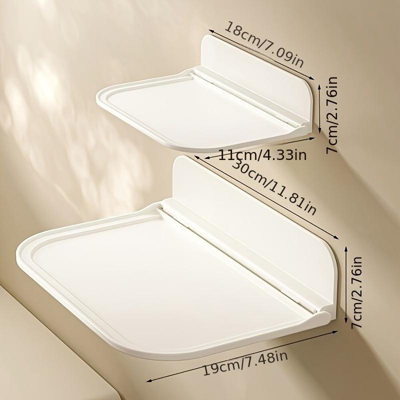 Folding Wall Shelf Bathroom Toilet Household Cell Phone Hole-free Dormitory Storage Rack Set-top Box Racks