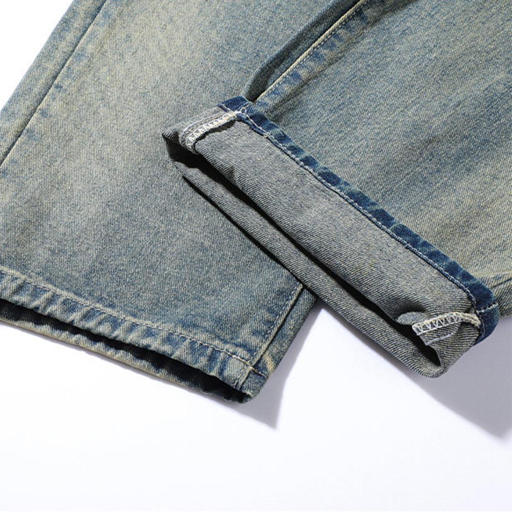 Men's Cotton Spting Summer Ripped Jeans Casual Pants Trousers Vintage Wide Leg Denim Pants Jeans For Men Fashion Clothing Streetwear