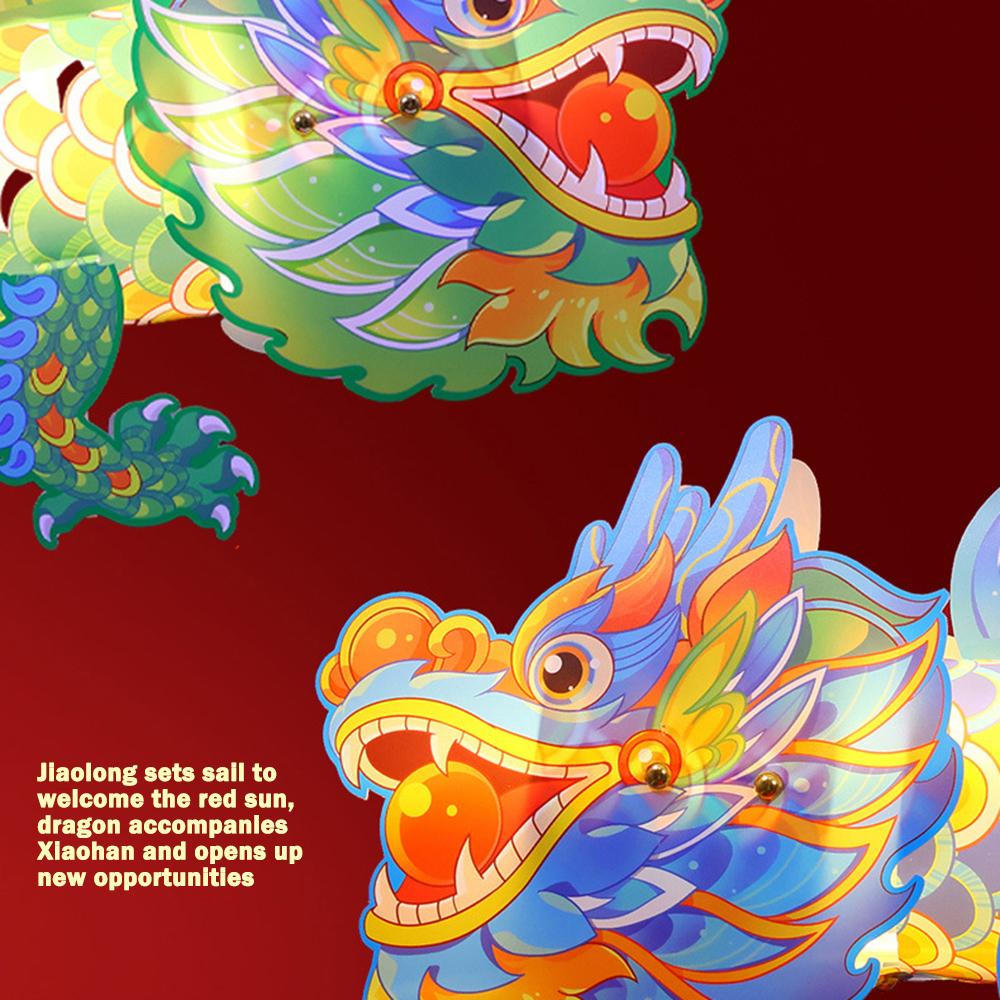 DIY Dragon Lantern Kit Portable Lighting Lantern Decoration Paper Toys Glowing Handmade Traditional Chinese Dragon Lantern