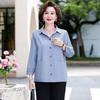 Women S Middle Aged Autumn Thin Polo Neck 3 4 Sleeve Loose Fit Shirt
